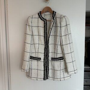 Alice + Olivia White Embellished Jacket (Never Worn Size 8)